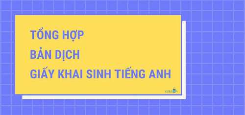 Bản dịch Giấy khai sinh tiếng Anh