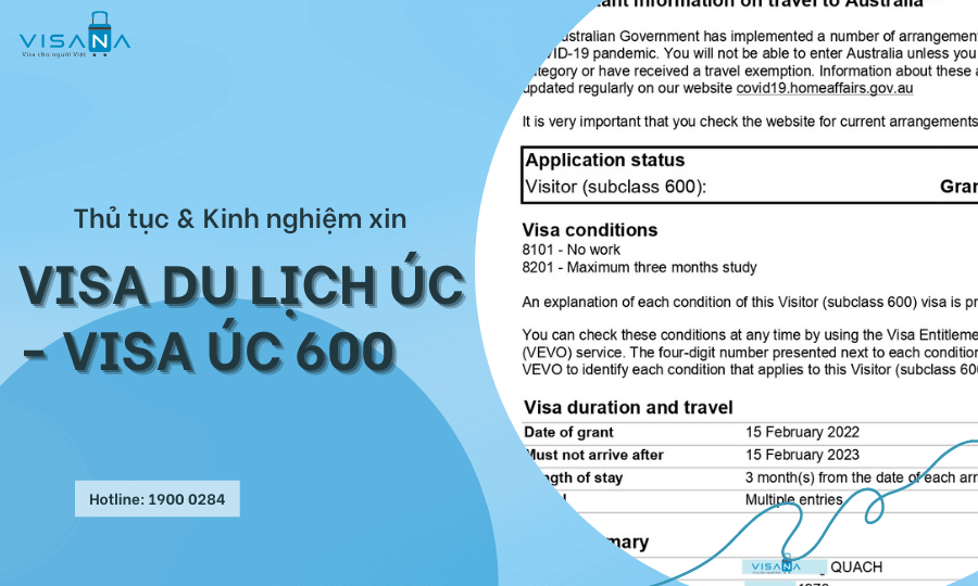 Thủ tục & Kinh nghiệm xin visa du lịch Úc tự túc (Visa Úc 600)
